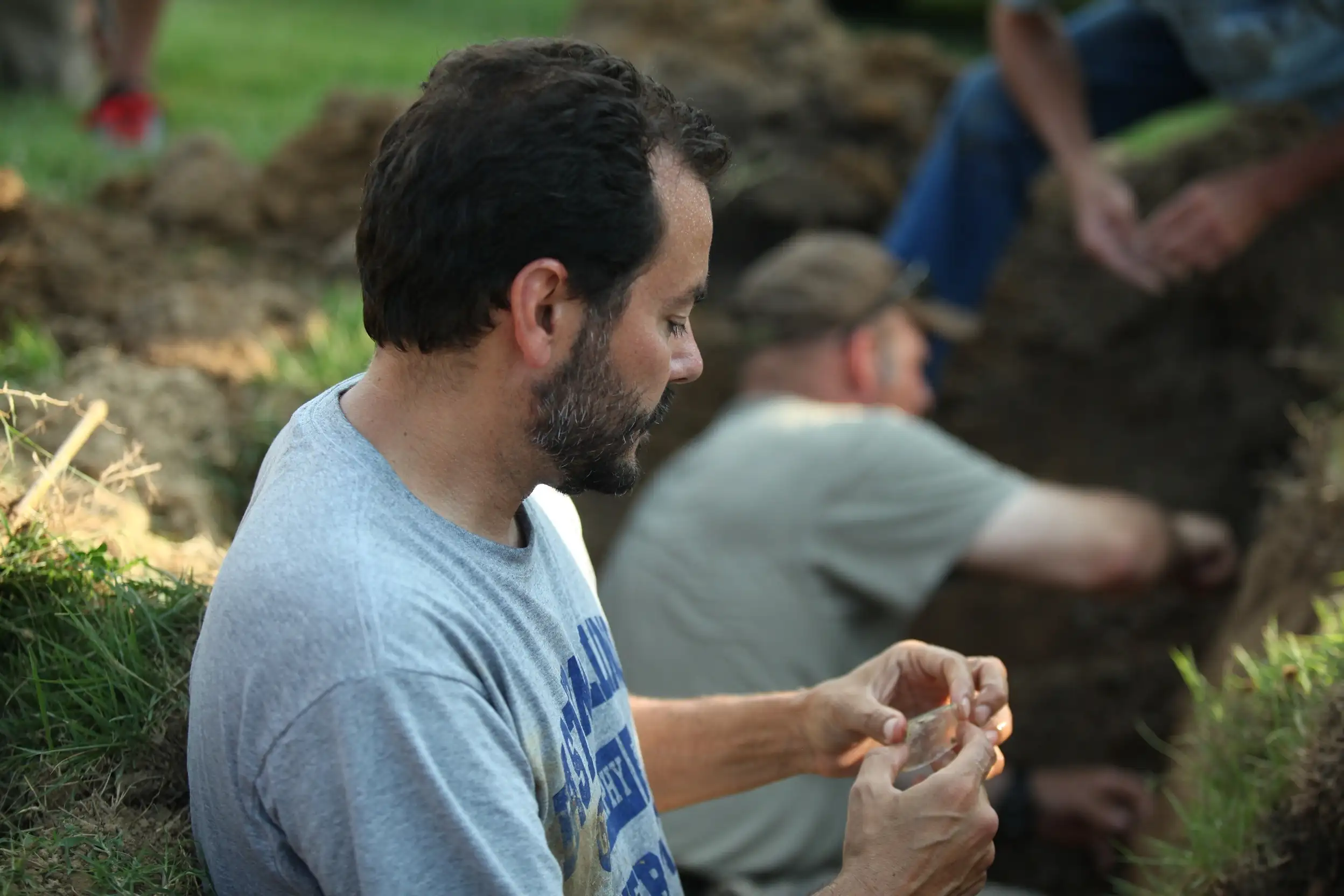 Archaeological fieldwork at a cemetery site